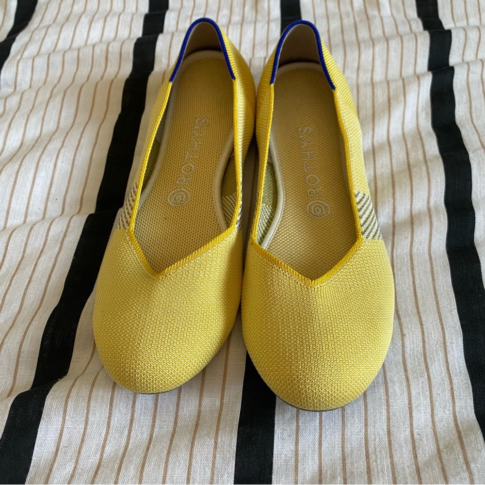Rothy's Lemon Stripe Textile The Flat Ballet Shoes| 10